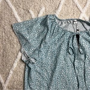 Women’s Casual Blue Ruffle Top Blouse XL